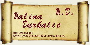 Malina Durkalić vizit kartica
